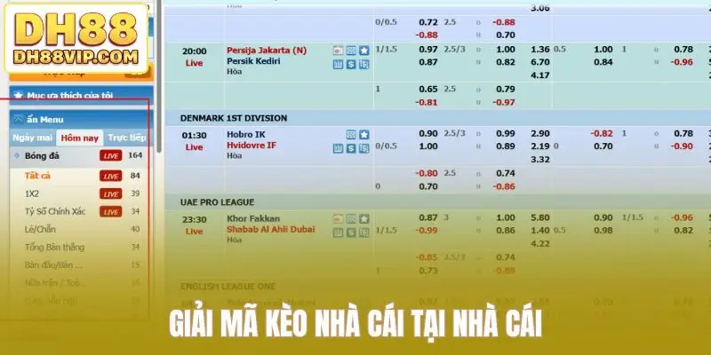Giải Mã Kèo Nhà Cái DH88 - Cách Đọc Kèo Chuẩn Nhà Cái